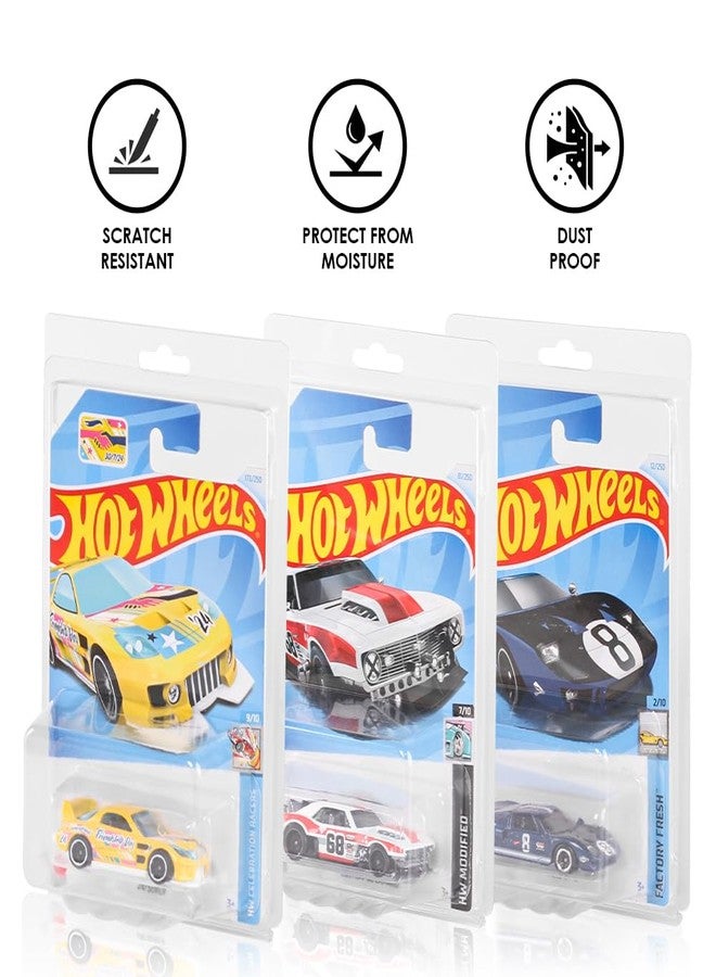 Baskiss 36 Pack Clear Protector Cases for Model Cars, Clamshell Display Holder, Protective Packs Vehicle Blister Pack Covers Compatible with Hot Wheels for Storage (36) - Image 4